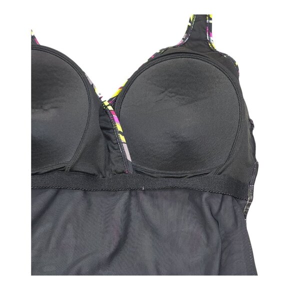 D&Co Beach Tropical Print Swim Dress Slimming With Built-In Bra Size 14 - Picture 4 of 16